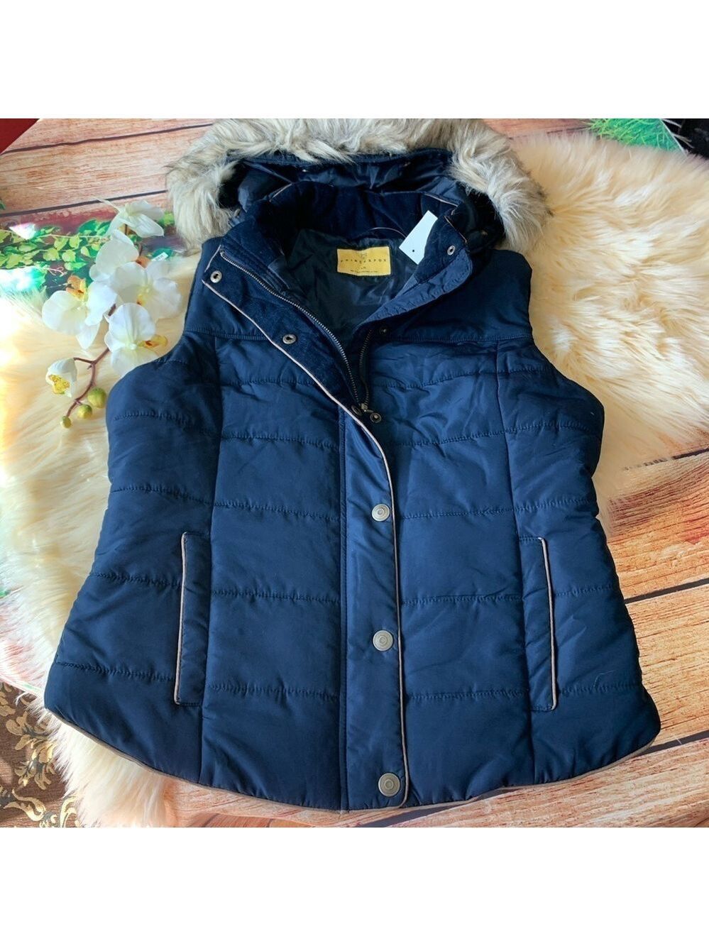 Prince & Fox Sleeveless Hooded Jacket Size Large